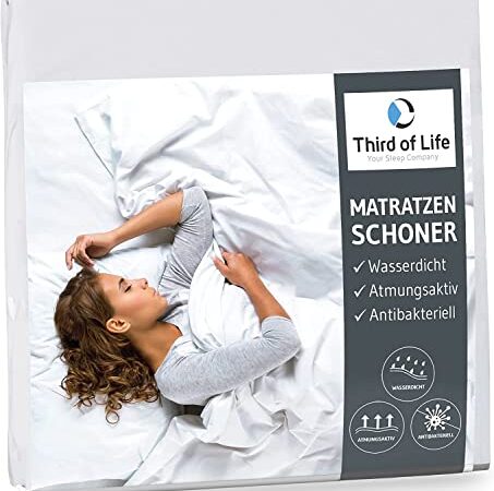 Matratzenschoner 90 x 200 cm wasserdicht | Atmungsaktive Matratzenauflage | Anti-Milben Matratzenbezug | Wasserdichte Auflage | Wasserundurchlässige Matratzenschutz-Hülle | Hygienischer Topper 90x 200