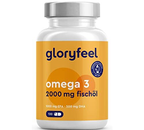 Omega 3 Kapseln - Hochdosiert mit 2000mg Fischöl, 1000mg EPA & 500mg DHA pro Tagesdosis (in Triglycerid-Form) - Essentielle Fettsäuren aus Anchovis - Laborgeprüft in Deutschland hergestellt