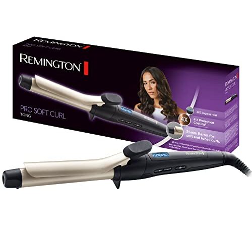 Remington Lockenstab Pro Soft Curl CI6325, 25 mm, antistatische Keramik-Turmalin-Beschichtung, schwarz/creme | 1er Pack