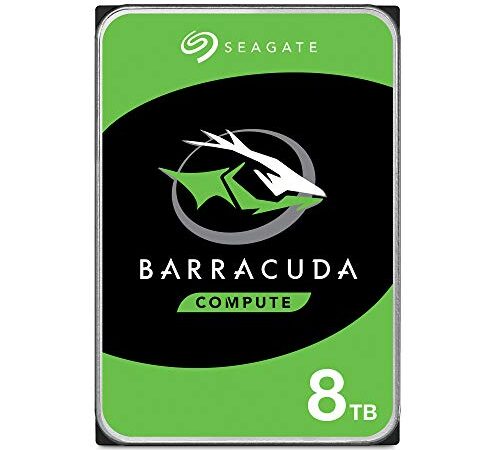 Seagate BarraCuda 8TB interne Festplatte HDD, 3.5 Zoll, 5400 U/Min, 256 MB Cache, SATA 6GB/s, silber, Modellnr.: ST8000DM004