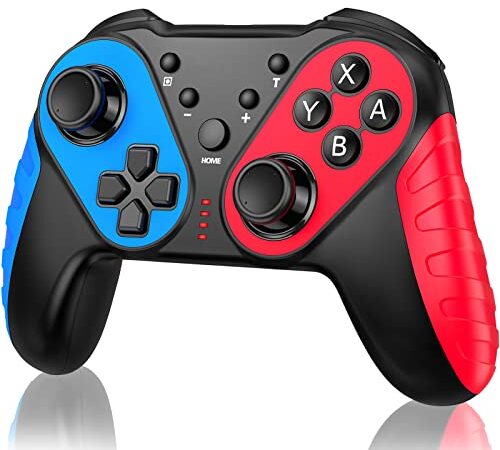 Switch Controller, Wireless Switch Pro Controller mit Präzise Bewegungssteuerung, Dual Motors Vibration, Turbo Funktion, 12 Std Spieldauer, Pro Controller Switch Zubehör für Switch/Lite/OLED Konsole