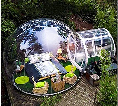 Tyfiner Aufblasbares Blasenzelt im Freien Indoor Outdoor Aufblasbares Bubble Camping Zelt Pavillon Tragbares Familiencamping Hinterhof Transparentes Zelt mit Gebläse und Luftpumpe,001,3M