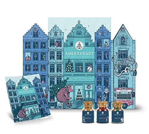 Ankerkraut Premium Adventskalender, der Klassiker Kalender | 24 Gewürz-Überraschungen für die Weihnachtszeit | 1,5 kg Gewürze als Geschenk für Männer und Frauen | Hingucker für zu Hause