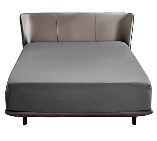 Bedsure Spannbettlaken 180x200cm Boxspringbett Topper - Mikrofaser Bettlaken 180x200 cm für Matratzenhöhe bis 30 cm, weiches Spannbetttuch Leintuch, Grau