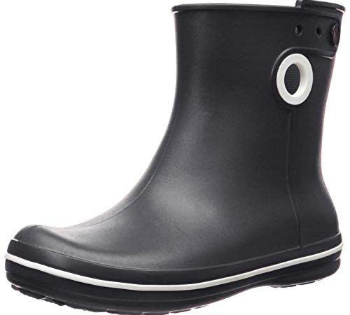 Crocs Jaunty Shorty Regenstiefel – Damenstiefel – Vorgeformte wasserdichte Croslite- und Gummisohlen – Schwarz – Größe 41-42