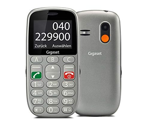 Gigaset GL390 GSM - Senioren Handy mit SOS-Notruf-Taste - großem 2,2 Zoll Farbdisplay - einfache Bedienung mit extra großen Einzeltasten - kompaktes Mobiltelefon ohne Vertrag, titan-silber