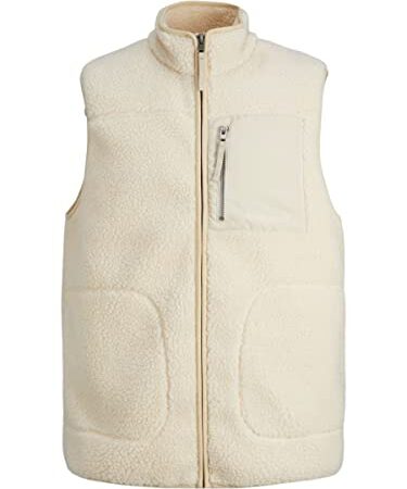 JACK & JONES Herren Jorpark Teddy Body Warmer Sn Weste, Oatmeal, L EU