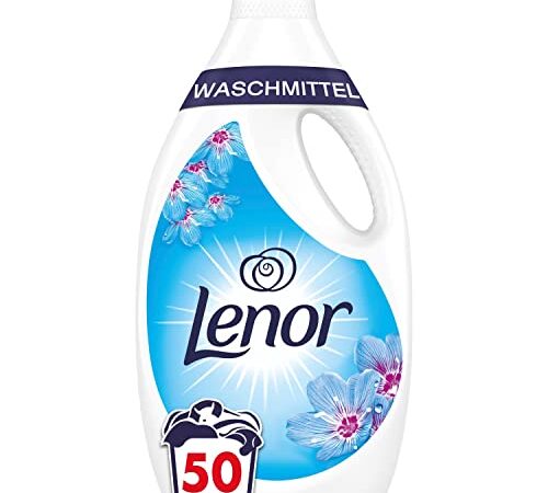 Lenor Waschmittel Flüssig, Flüssigwaschmittel, 2.75L, 50 Waschladungen, Lenor Aprilfrisch mit Duft von Frühlingsblumen