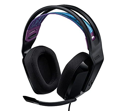 Logitech G335 Kabelgebundenes Gaming-Headset, Flip-to-Mute-Mikrofon, 3,5 mm Audioanschluss, Memory-Schaum-Ohrpolster, Leicht, Kompatibel mit PC, PlayStation, Xbox, Nintendo Switch - Schwarz