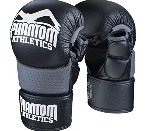 Phantom MMA Handschuhe RIOT - Optimaler Schutz für Sparring - Extra Sicherheit für Daumen und Handgelenk - Offener Griff für jeden Kampfsport wie Grappling - Fight und Training - Herren und Damen