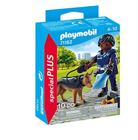 PLAYMOBIL 71162 Polizist mit Suchhund, Mehrfarbig