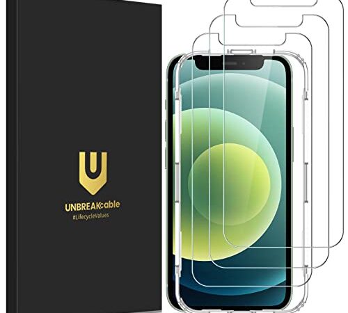 UNBREAKcable Panzer Schutzfolie Glas für iPhone 12 Mini (5.4") [3er Pack] Panzerfolie Kompatibel mit iPhone 12 Mini, 2.5D Double Defense Displayschutzfolie, Kratzfest, Anti-Fingerprint und blasenfrei