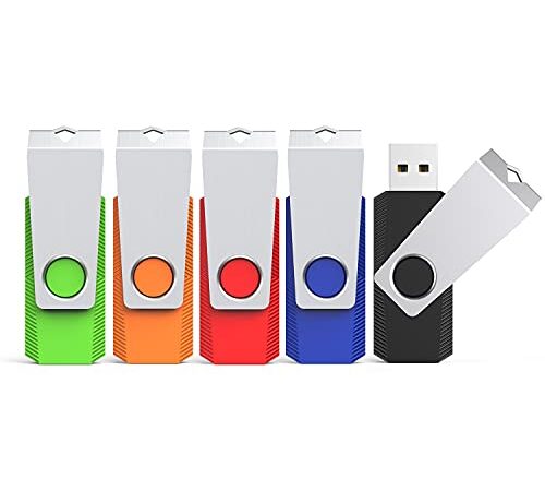 USB Stick 64GB 5 Stück KEXIN USB Speicherstick Mehrfarbig Rotate USB Sticks 2.0 5er Pack