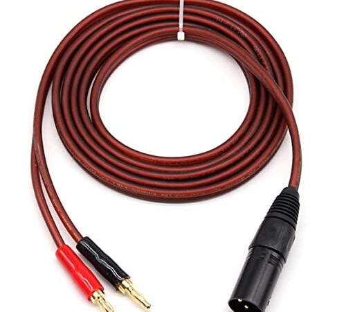 Gichusizy XLR-Bananen-Lautsprecherkabel, 3-Poliger XLR-Stecker Bananenstecker, Audiokabel, Vergoldeter 4-Mm-Stecker XLR3 Pro HiFi