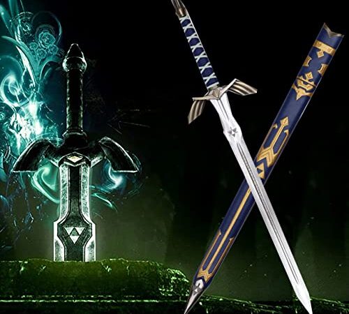 SCJSHU Legend Zelda Breath of The Wild Master Link's Schwert,Heldenschwerter,120 cm handgefertigtes Katana für Spiele,Requisiten,Kunsthandwerk,Geschenke,Modelle