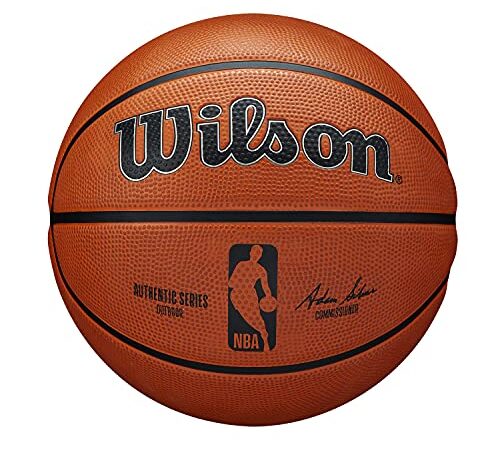 Wilson Basketball NBA AUTHENTIC SERIES, Outdoor, Tackskin Gummi, Größe: 7, Braun